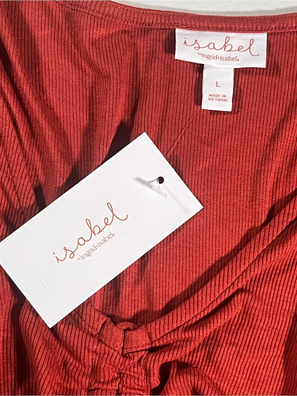 Drawstring Ruched V-Neck Long Sleeve Crop Top - Rust - Picture 5 of 8